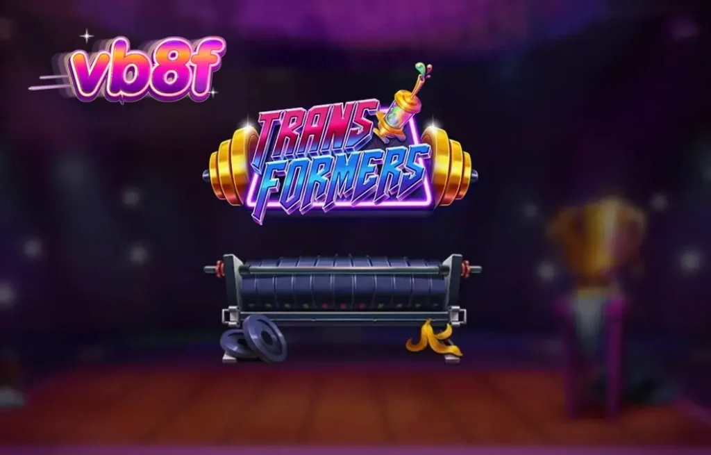 Tampilan visual slot Transformers dengan karakter Brosephine di latar belakang neon.